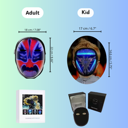 Maschera facciale personalizzabile a LED