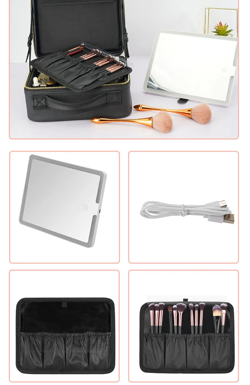 Il beauty case intelligente a LED con specchio!